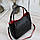 Сумка жіноча красива невелика класична чорна з червоним шкірзам, фото 7