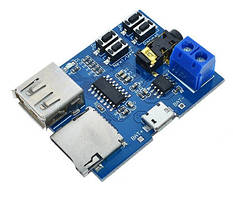 Модуль mp3 плеєра USB/microSD підсилювач 3Вт