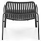 Чорне крісло з поліпропілену для дачі Melby з подушкою сірого кольору на металевих ніжках, фото 4