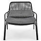 Чорне крісло з поліпропілену для дачі Melby з подушкою сірого кольору на металевих ніжках, фото 6