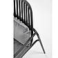 Чорне крісло з поліпропілену для дачі Melby з подушкою сірого кольору на металевих ніжках, фото 10