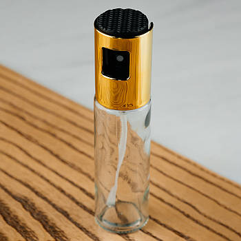 Пляшка-спрей скляна для олії та соусів 100 мл Золото