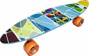 Скейт (пенні борд) Penny board (дека з ручкою, колеса світяться) ТМ Best Board арт. С 32040/1