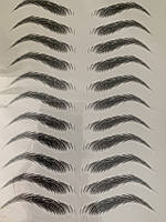 Флеш тату брови переводные накладные Водостойкие татуировки наклейки черные