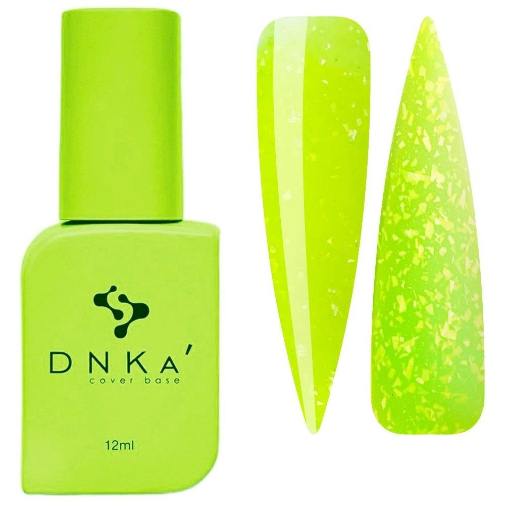 Камуфлююча кольорова база DNKa Cover Base, 12 мл №0079 Joy Неоновий жовтий з поталлю
