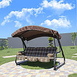 Садова гойдалка Vitan Христина 175х218х138 см коричнева карта з посиленим каркасом, фото 3