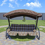 Садова гойдалка Vitan Христина 175х218х138 см коричнева карта з посиленим каркасом, фото 4