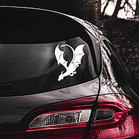 Наклейка вінілова декоративна на автомобіль "Дракон із крилами" (колір плівки на вибір клієнта) з оракалу