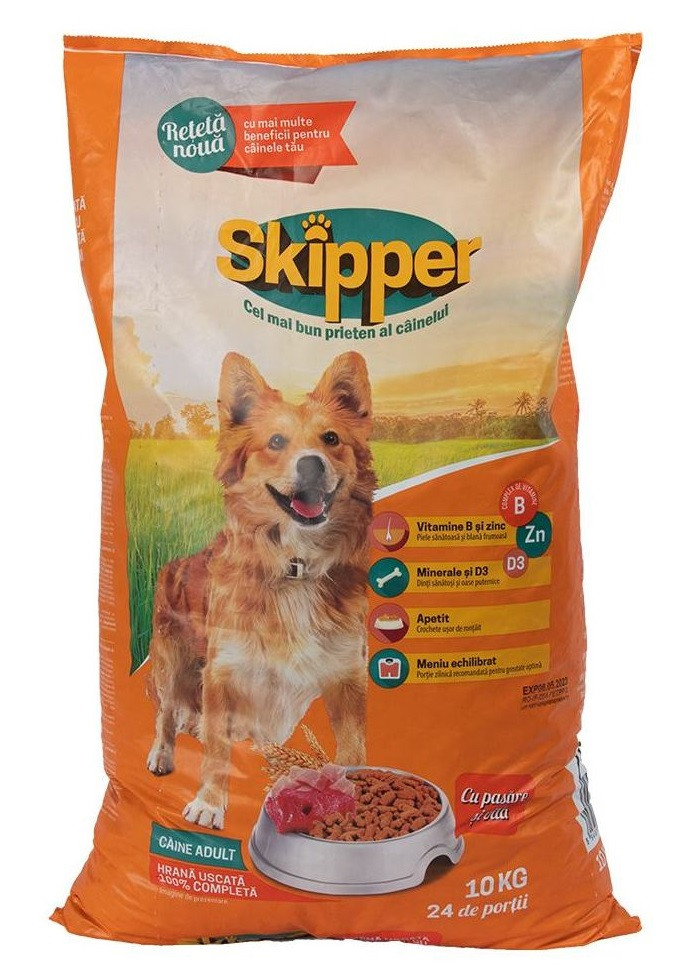 Сухий корм для собак усіх порід з куркою та яловичиною Skipper 10 кг