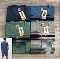 Чоловіча піжама (футболка + шорти) літня Батальна до 8XL домашній костюм Хантер Комплект чоловічий