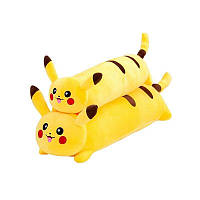 Плюшевая подушка обнимашка мягкая игрушка покемон Пикачу Батон 50 см