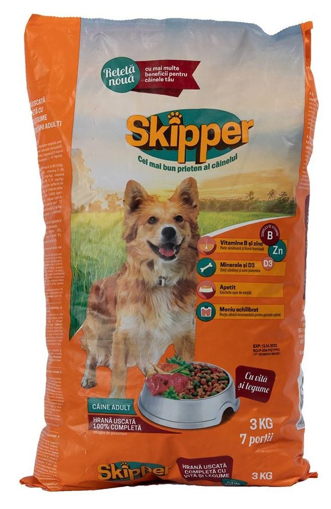 Сухий корм для собак усіх порід з яловичиною та овочами Skipper 3 кг, фото 1
