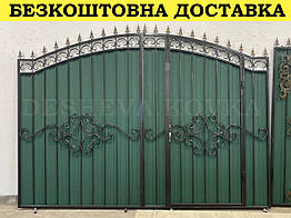 Ворота з профнастилом та встроєною хвірткою