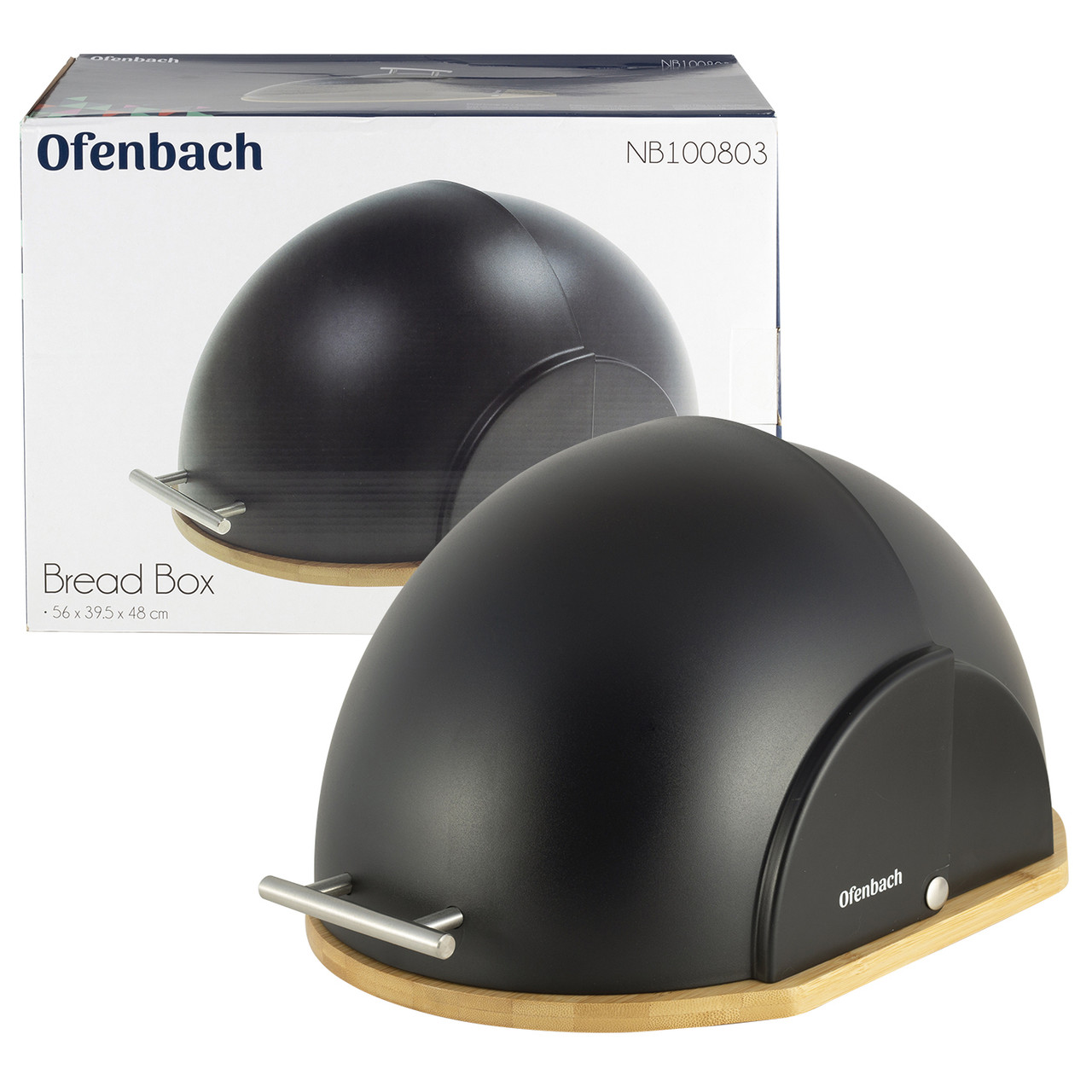 Хлібниця Ofenbach Чорний 56х39.5х48см з бамбук/пластик KM-100803