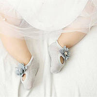 Тапочки носки детские, набор детских носков 6 пар универсальный размер детских носков М 11cм серые