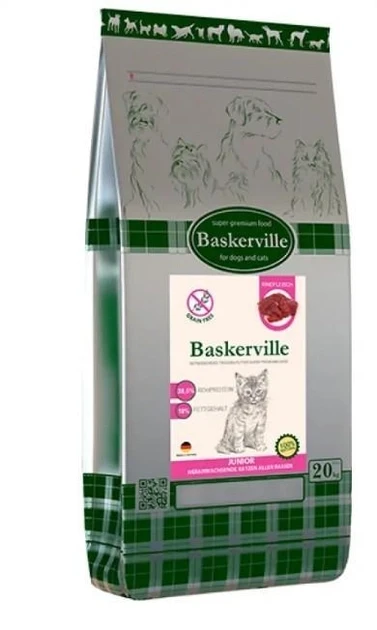 Сухий корм для кошенят Baskerville KF Getreidefrei Junior м'ясо птиці, яловичини та сухі ягоди 20 кг