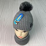 М 91083 Комплект для хлопчика шапка "hello"  і баф, 2-6 років, різні кольори, фото 2