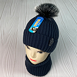 М 91083 Комплект для хлопчика шапка "hello"  і баф, 2-6 років, різні кольори, фото 5