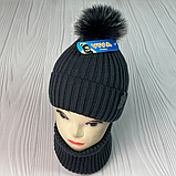 М 91083 Комплект для хлопчика шапка "hello"  і баф, 2-6 років, різні кольори, фото 6