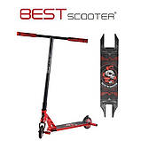 Спортивний трюковий самокат Best Scooter 46409 HIC + Пегі 2 шт. Червоний, фото 10