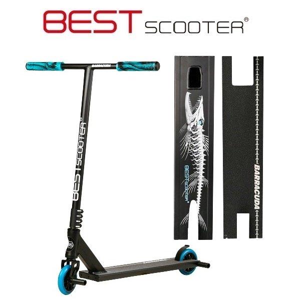 Спортивний трюковий самокат Best Scooter Barracuda HIC + Пегі 2 шт Чорно-блакитний
