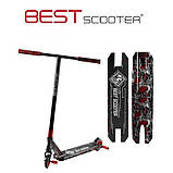 Самокат для трюків Best Scooter BS-99622 HIC + Пегі 2 шт Чорно-червоний, фото 5