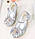 Дитячі нарядні карнавальні туфлі на дівчинку на підборах Бантик р.27 (17,5), 28 (18 см) сріблясті, фото 6
