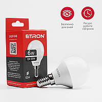 Светодиодная LED лампа ETRON 6W G45 4200K 220V E14 дневной свет