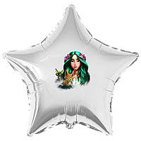 Наклейка "Мавкa лісова" висота 12 см (поштучно, без кулі) на кулю 18"