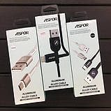 USB кабель Aspor A123 Type-C 2.1A/1.2м- чорний, фото 4