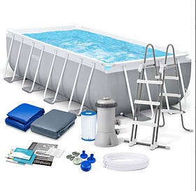 Intex 26792 басейн каркасний 488 х 244 х 107 см, фільтр-насос, сходи, підстилка, тент