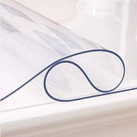 Мягкое стекло Прозрачная силиконовая скатерть на стол Soft Glass Защита для мебели 2.1х1.0м (толщина 1.5 мм)