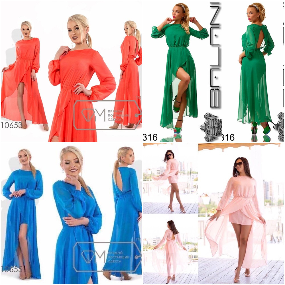 Весняний стильний шифон довгі рукави міні розміри норма