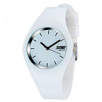 Женские оригинальные наручные часы Skmei 9068 Rubber (Белый)
