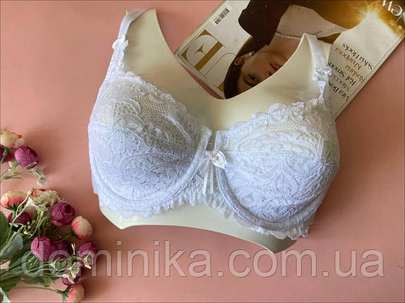 90/95D Мереживний бюстгальтер на чашку D білий, фото 1