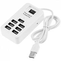 Usb hub P-1602 на 7 порта с 1 выключателем hi-speed usb 2.0 белый