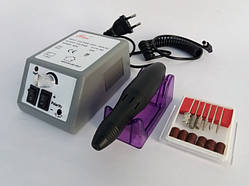 Фрезер для снятия гель лака, бытовая машинка с насадками для маникюра, педикюра, наращивания ногтей цвет серый