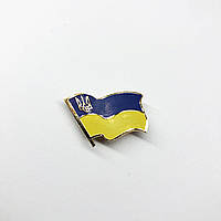 Значок флаг Украины с Гербом из металла на портфель Dobroznak, желто-синий (4530)