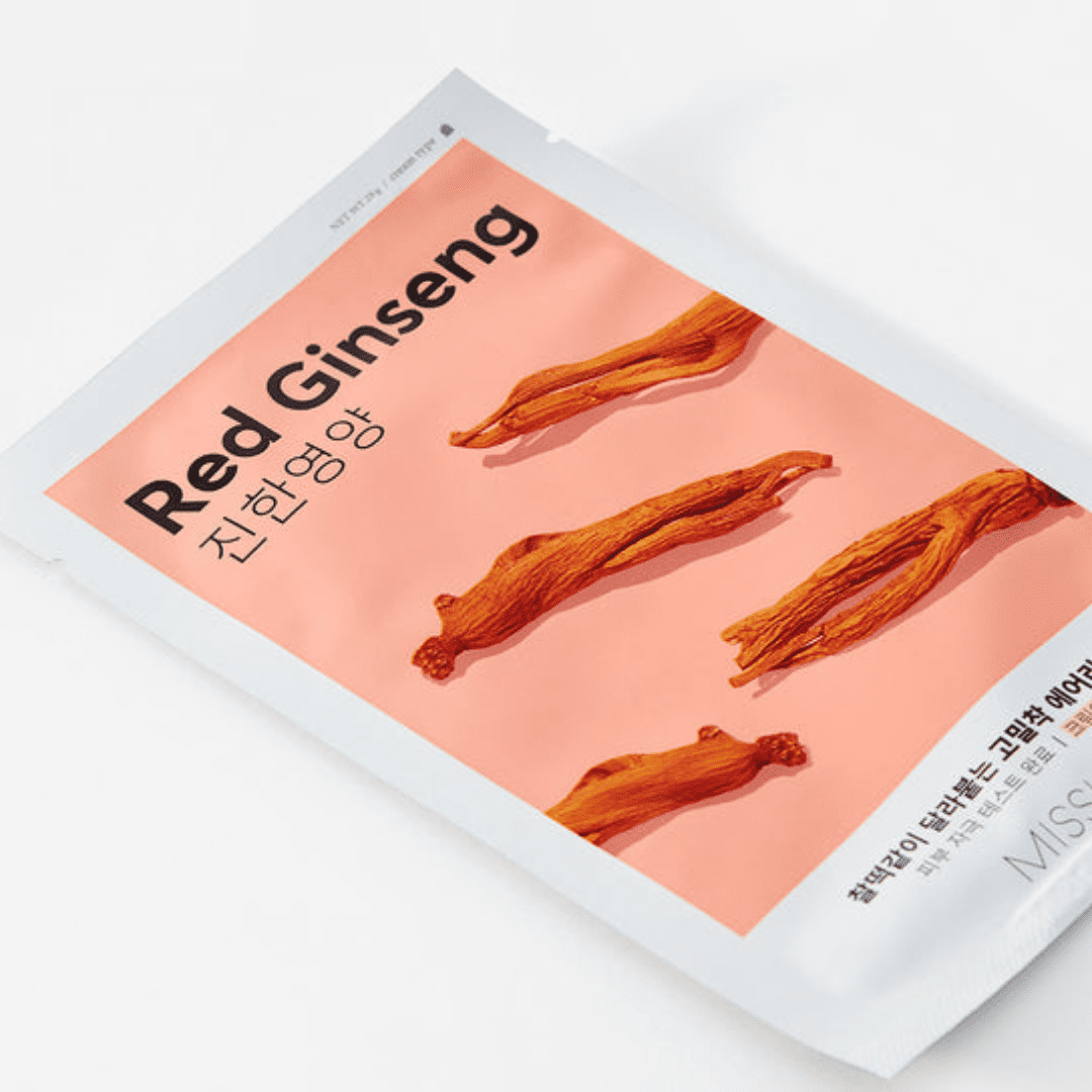 MISSHA Airy Fit Sheet Mask Red Ginseng Тканинна маска для обличчя з червоним женьшенем, 1 шт 19 г. До 07/2027