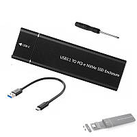 Кишеня-кейс для SSD M.2 NVMe, 10 Гбіт/с, USB 3.1 Type-C, адаптер для зовнішнього накопичувача