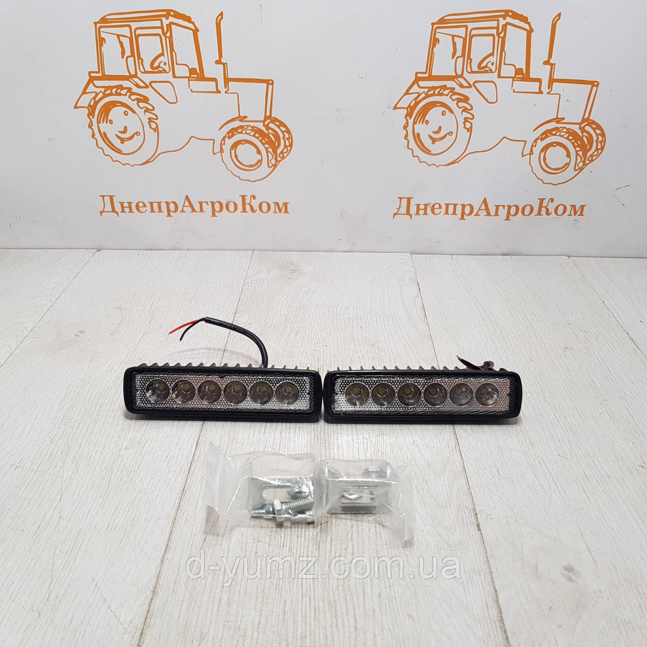 Фара LED прямокутна 18W (6 диодів) (13,5х3,5см), фото 1