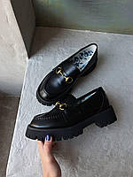 Модні жіночі лофери Gucci Leather Horsebit. Класне жіноче взуття Гуччі., фото 10