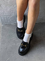 Модні жіночі лофери Gucci Leather Horsebit. Класне жіноче взуття Гуччі., фото 11