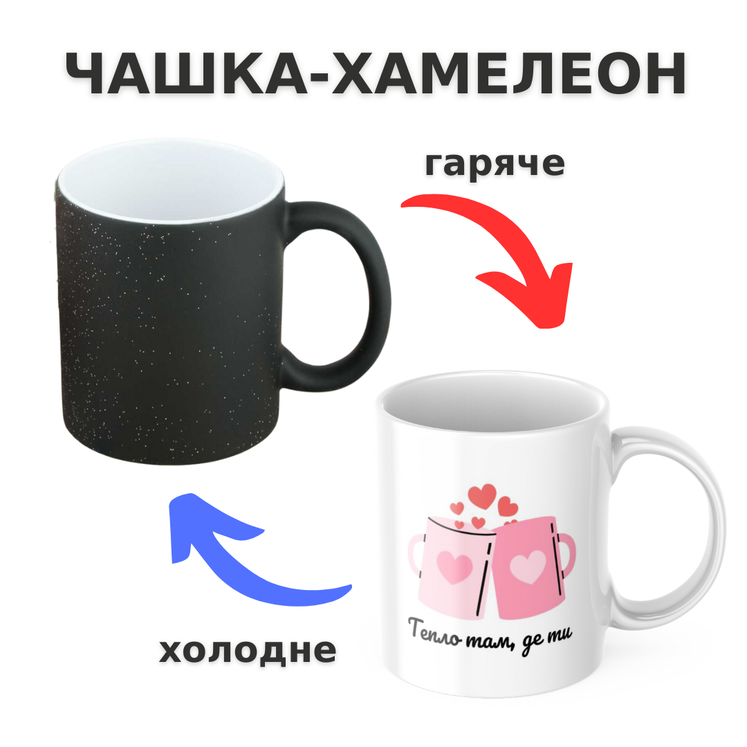 Чашка-хамелеон з принтом 330 мл Тепло там, де ти
