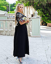 Сукня довга з дорогої тканини з короткими рукавами розміри батал, фото 3