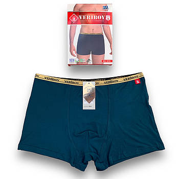 Труси чоловічі боксери бавовна з бамбуком Veriboy, розмір 4XL (54-56), бірюзові, 1810