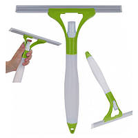 Удобная щётка для мытья окон Economix Cleaning с пульверизатором. AE-398 Цвет: зеленый
