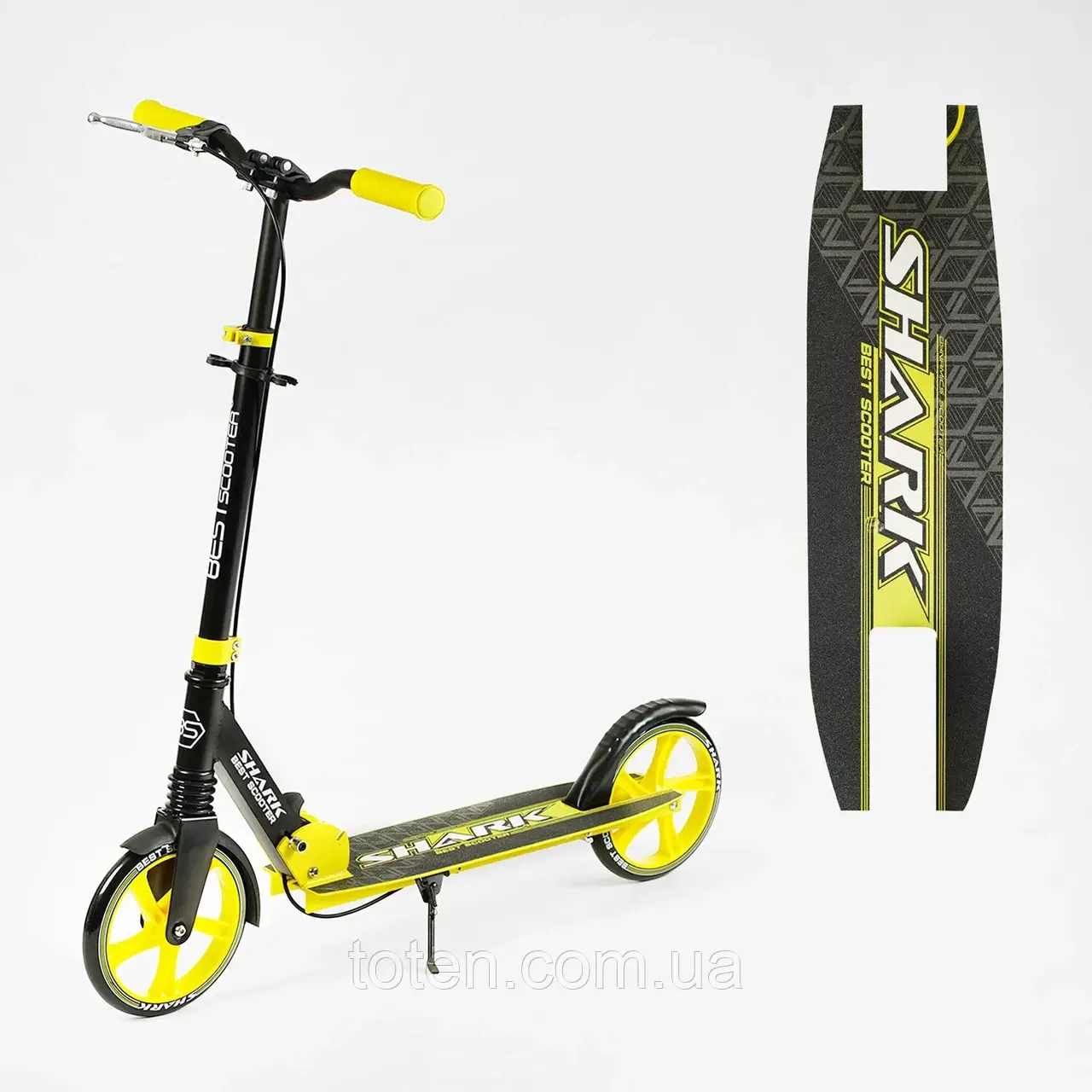 Самокат с ручным тормозом Best Scooter "Shark" арт. S - 56929 топ