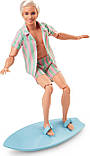 Барбі Кен блондин із дошкою для серфінгу Barbie The Movie Ken Doll HPJ97, фото 4
