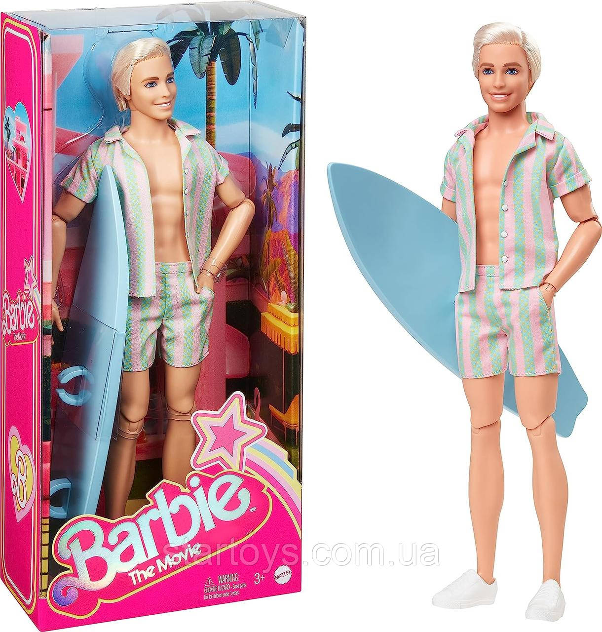 Барбі Кен блондин із дошкою для серфінгу Barbie The Movie Ken Doll HPJ97